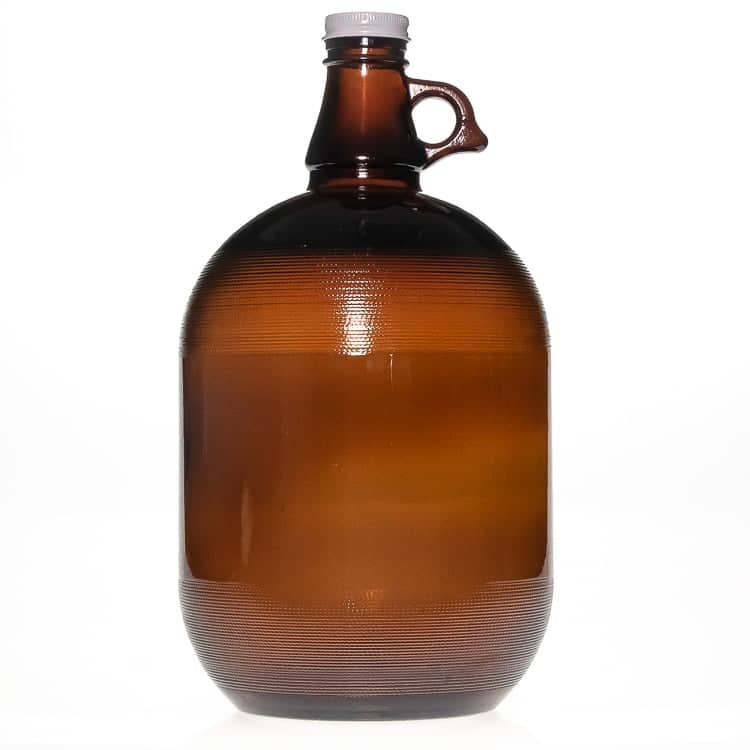 Braunglas-Growler mit 3,79 Litern und angeformtem Tragegriff