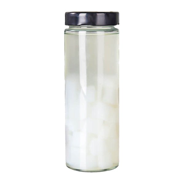 Hohes 380-ml-Glas der Serie 58 mit schwarzem Twist-off-Deckel