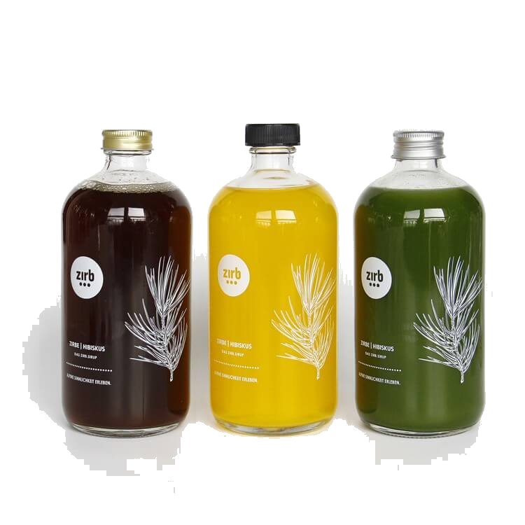 Boston-Rundflasche aus Glas für Saft