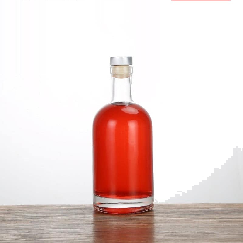 Spirituosenflasche in Oslo-Form, 750 ml, mit Korkstopfen