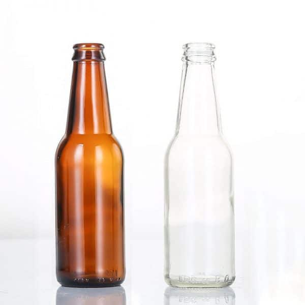 250ml amber and clear beer bottle
