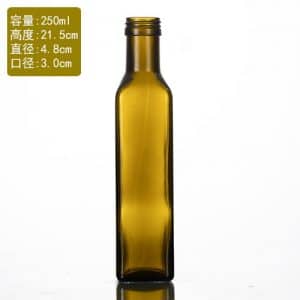 250ml square antique olive oil bottle
