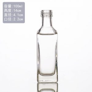 100ml square clear olive oil bottle