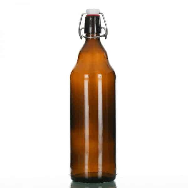 1000ml amber swing top glass bottle