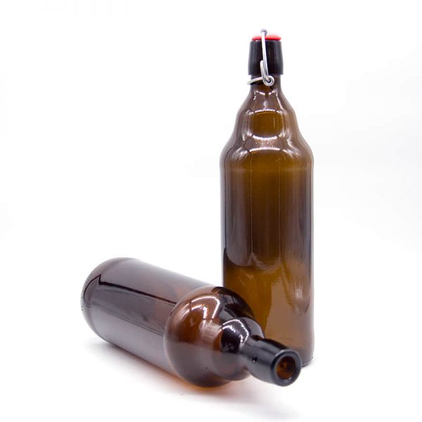 1000ml amber swing top glass bottle