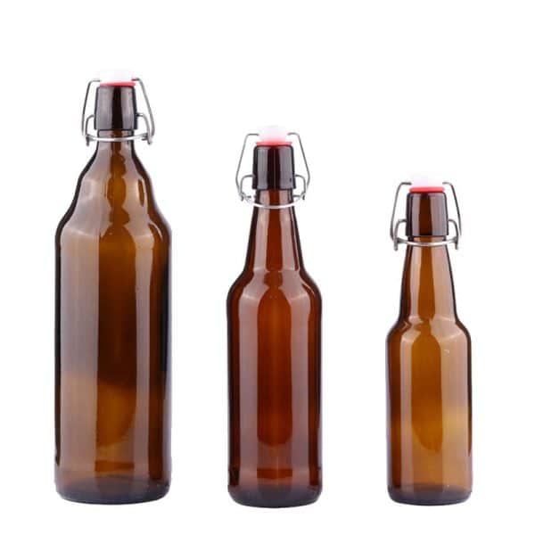 1000ml amber swing top glass bottle