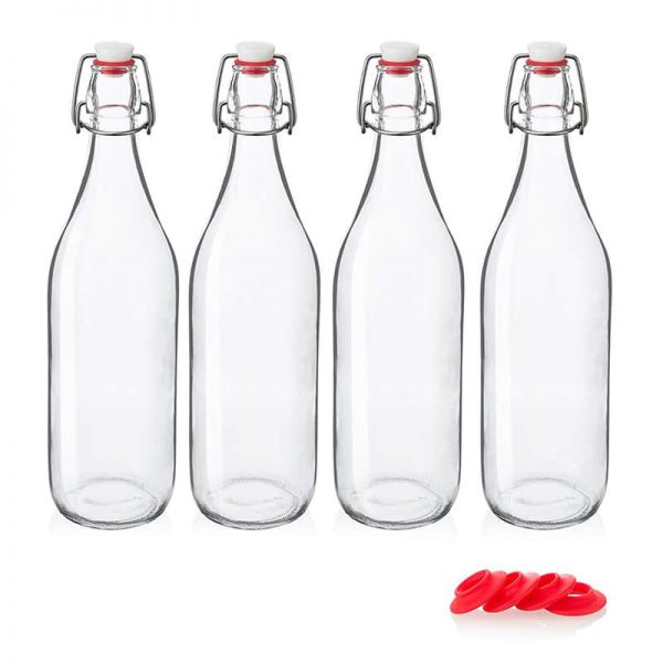 1000ml round swing top bottles