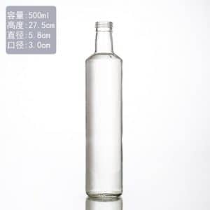 500ml round clear olive oil bottle