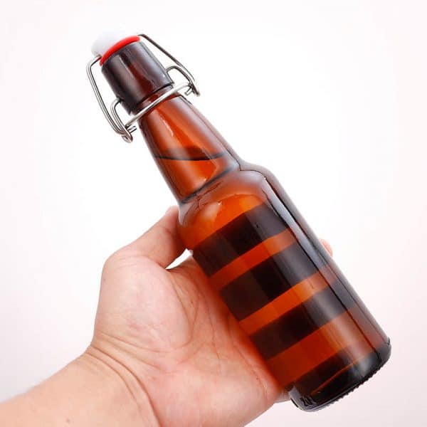 330ml amber swing top glass bottle