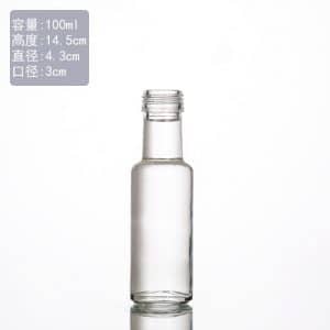 100ml round clear olive oil bottle