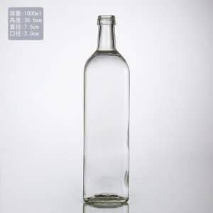 1000ml square clear olive oil bottle