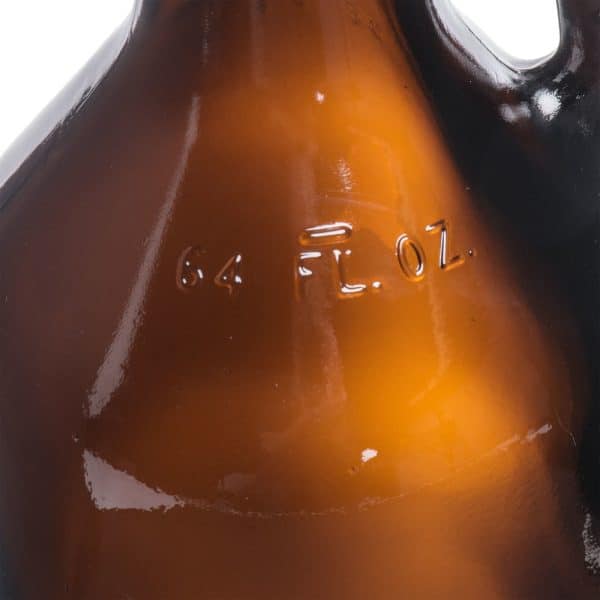 64oz amber glass beer growler