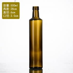 500ml round antique olive oil bottle