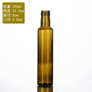 250ml round antique olive oil bottle
