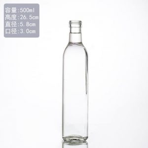 500ml square clear olive oil bottle