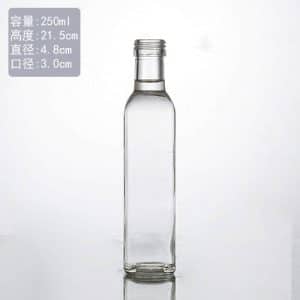 250ml square clear olive oil bottle