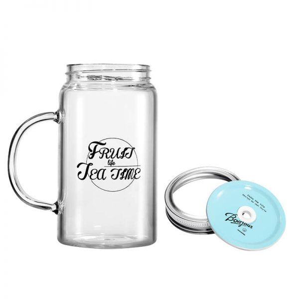 Borosilicate Mason Jar With Handle