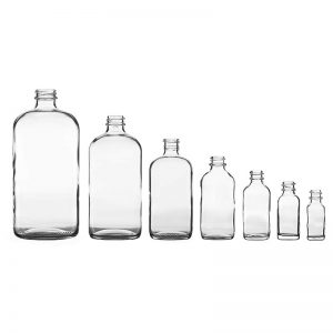 Clear Boston Round Glass Bottle
