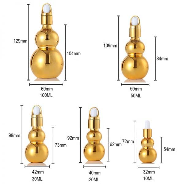 Electroplate Gold Gourd Glass Dropper Bottle