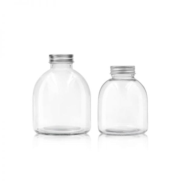 Fat Round Beverage Glass Bottle