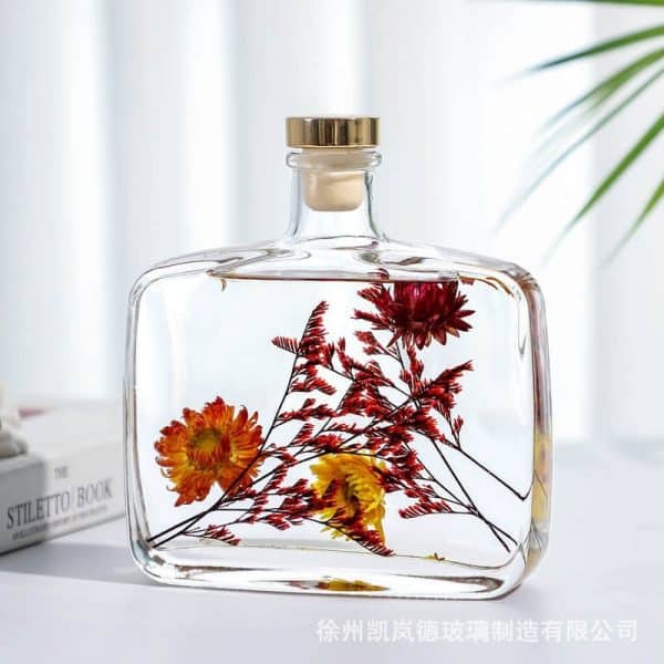 Flat Square Diffuser Glass Bottle