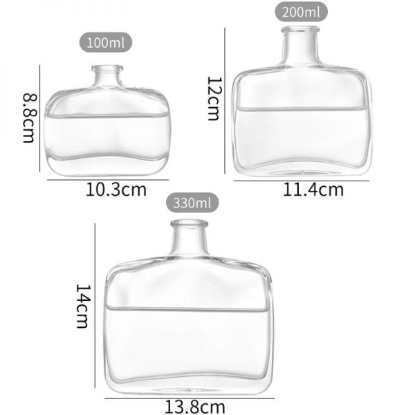 Flat Square Diffuser Glass Bottle