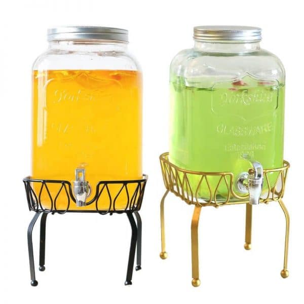 Fruit juice disposable mason jar with metal faucet