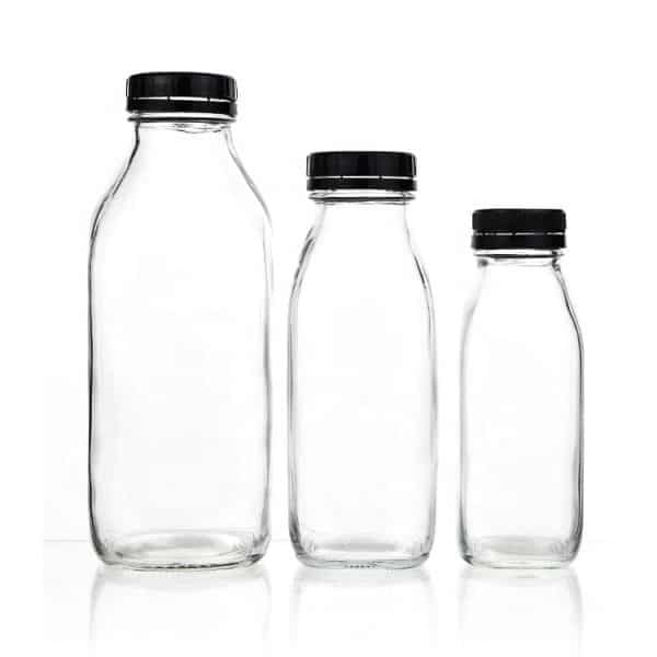 Franch Square Glass Milk Bottle