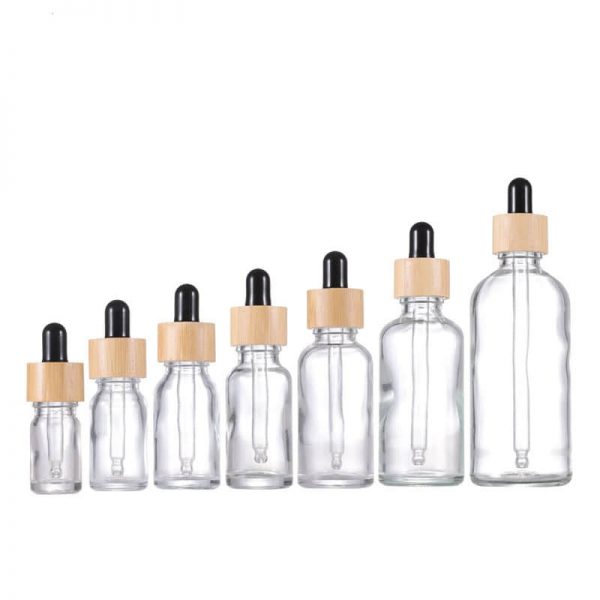 Glass Dropper Bottles With Bamboo Dropper