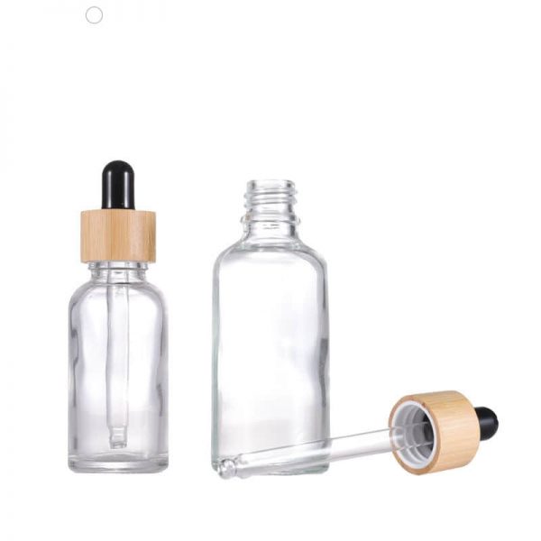 Glass Dropper Bottles With Bamboo Dropper