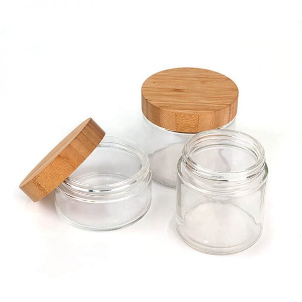 Glass Jam Jar with bamboo lid