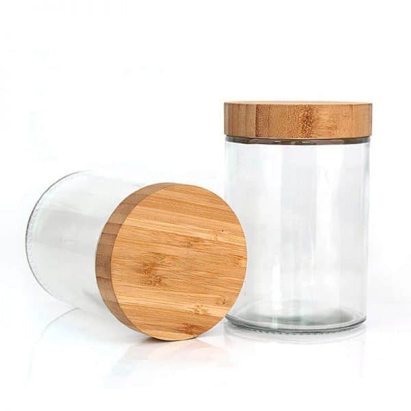 Glass Jam Jar with bamboo lid