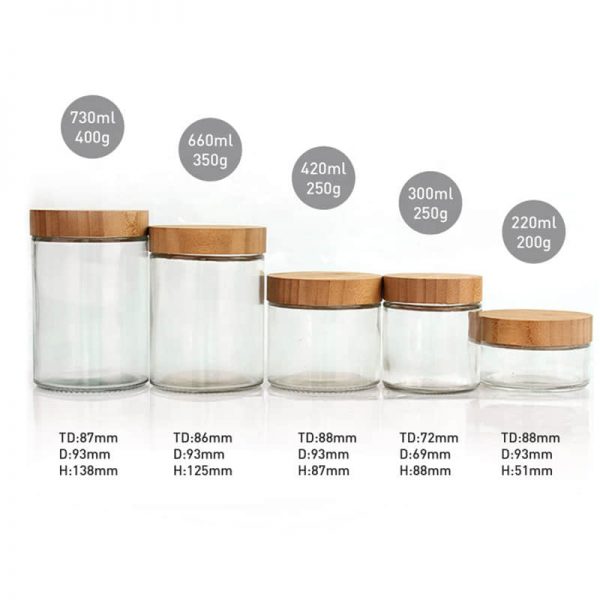 Glass Jam Jar with bamboo lid