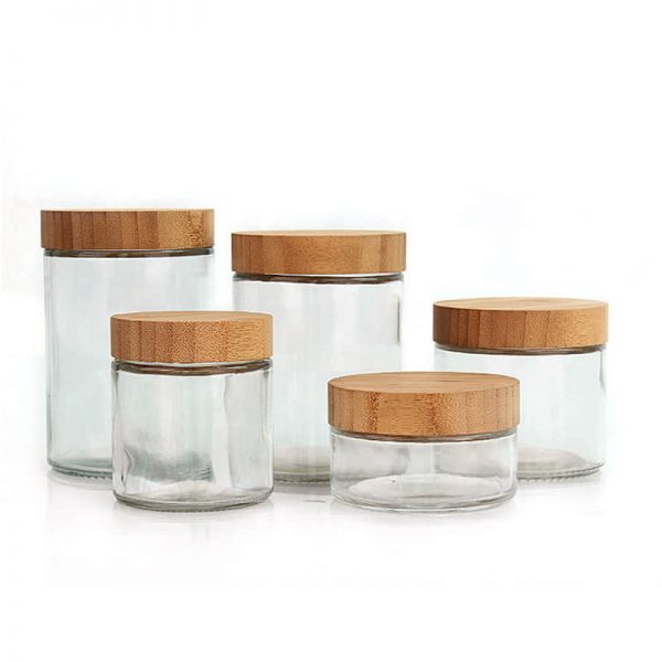 Glass Jam Jar with bamboo lid
