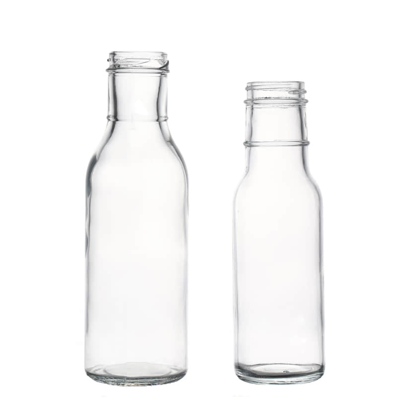 12 oz Clear Glass Ring Neck Dressing & Sauce Bottle