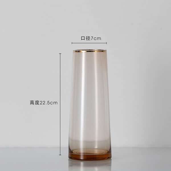 High style gold colored transparent glass vase