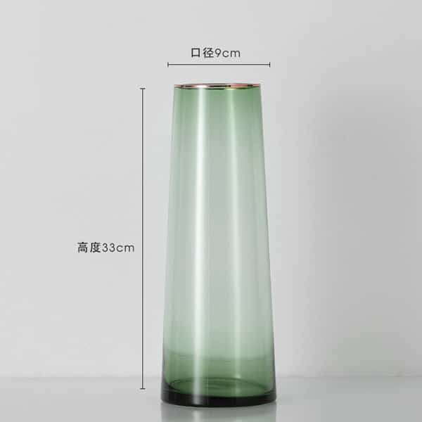 High style gold colored transparent glass vase