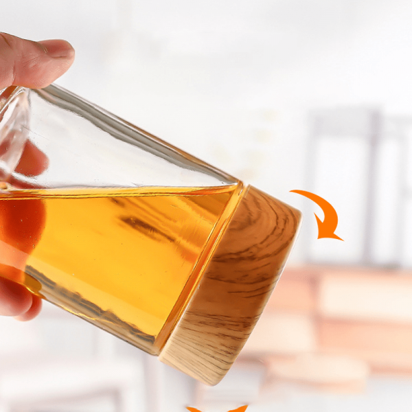 Round Glass Honey Jar With Wood Lid