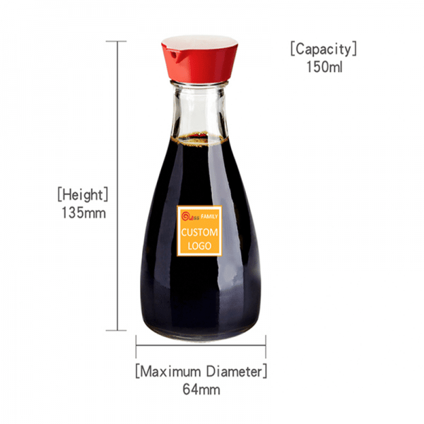 Soy Sauce Glass Bottle With Double-nozzle Cover