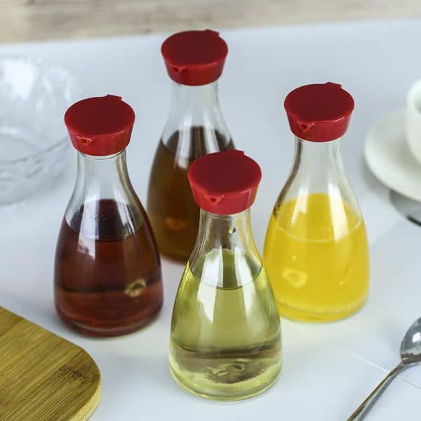 Soy Sauce Glass Bottle With Double-nozzle Cover