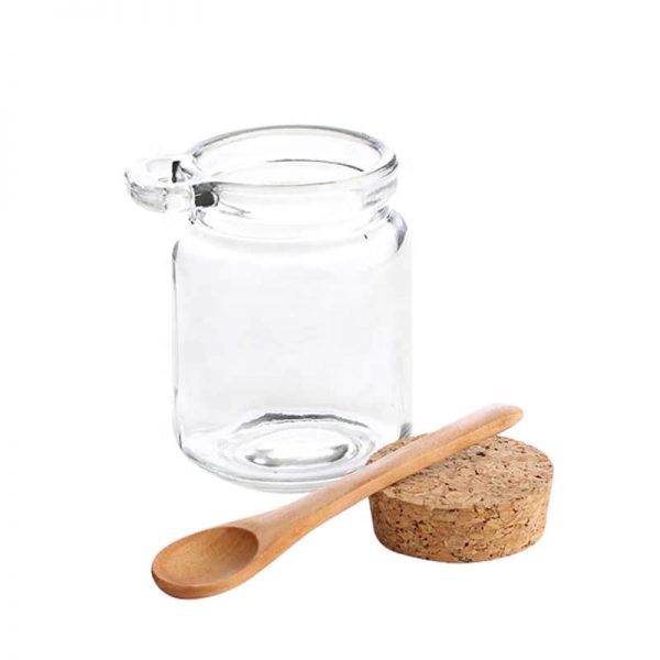 Spice Jar Pot With Cork Lid Spoon