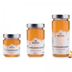 Tall Glass Honey Jar