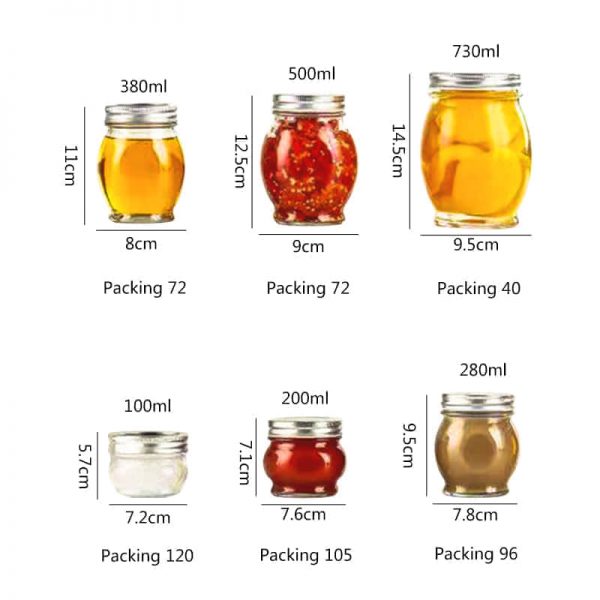 Unique Round Glass Jam Jars