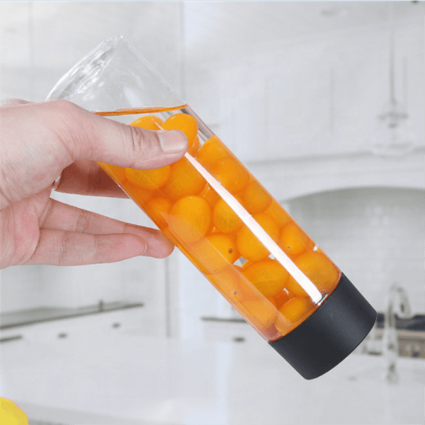 VOSS style glass water bottle
