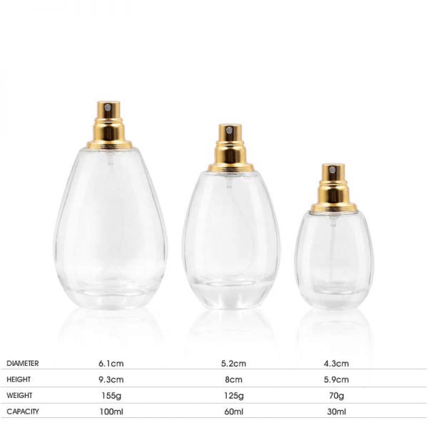 Water Drop Shape Perfume Glass Bottle