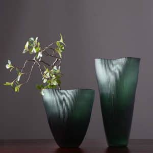 american green glass vase