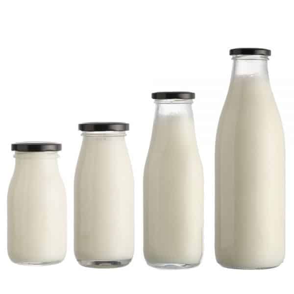 classic glass milk bottles