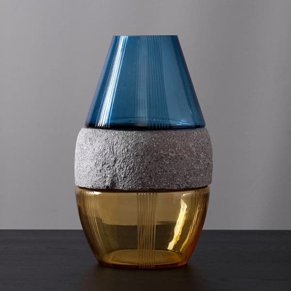 Creative color contrast glass vase