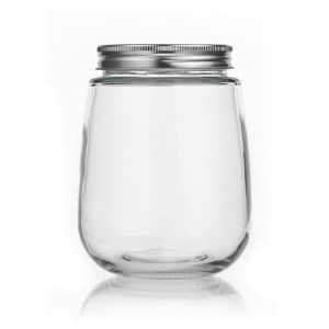 fat round glass milk bottle