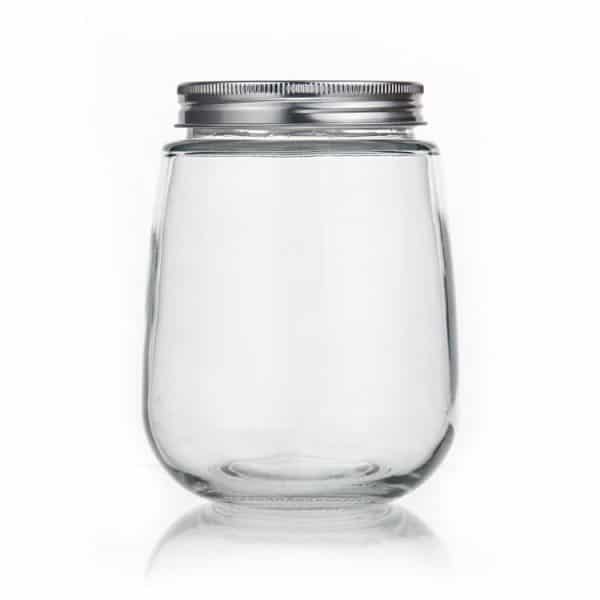 fat round glass milk bottle